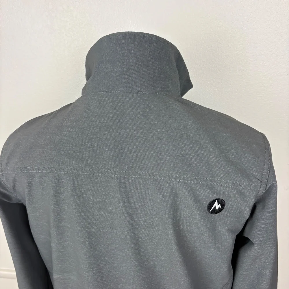 Marmot Mens Soft Shell Zip Up Jacket Size S Gray Windbreaker Hiking Outdoor